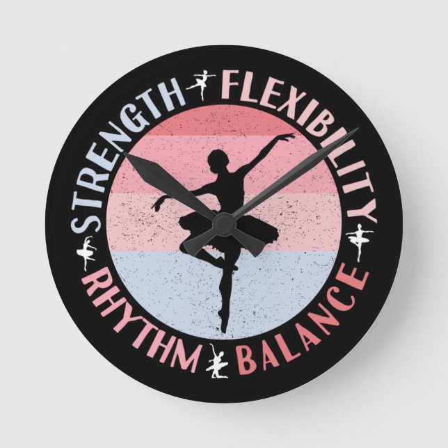 Ballerina Ballett Dancer - Mindset Values Runde Wanduhr (Vorderseite)