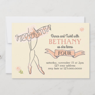 Ballerina/Ballett-Party Einladung