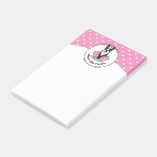 Ballerina Ballett Prinzessin Boston Terrier (schwa Post-it Klebezettel