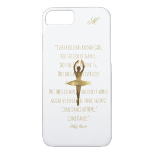 Ballerina-Ballett-Tänzer-Zitat mit Monogramm Case-Mate iPhone Hülle