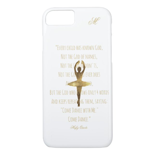 Ballerina-Ballett-Tänzer-Zitat mit Monogramm Case-Mate iPhone Hülle (Rückseite)