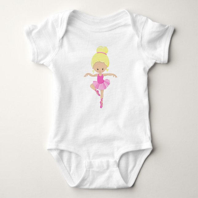 Ballerina, Ballettmädchen, Balletttanz, Blonde Hai Baby Strampler (Vorderseite)