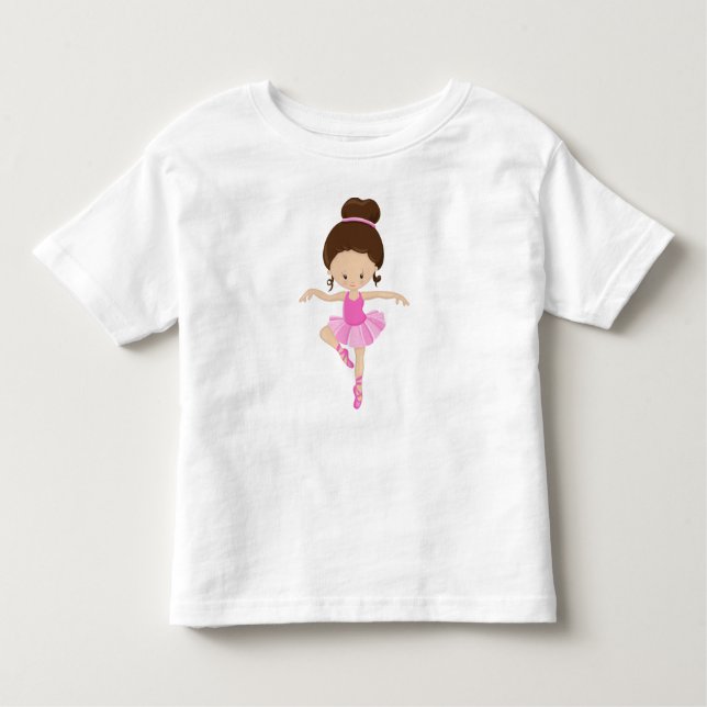 Ballerina, Ballettmädchen, Balletttanz, braune Haa Kleinkind T-shirt (Vorderseite)