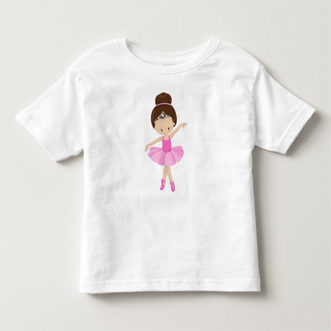 Ballerina, Ballettmädchen, Balletttänzerin, Braunh Kleinkind T-shirt (Vorderseite)