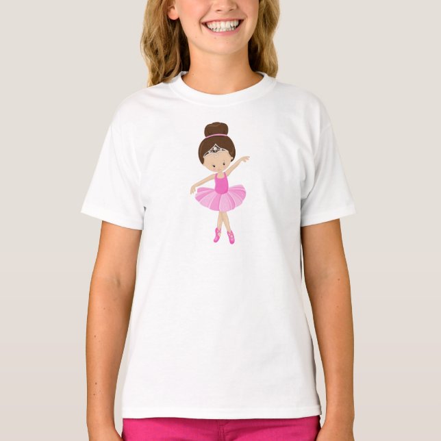 Ballerina, Ballettmädchen, Balletttänzerin, Braunh T-Shirt (Vorderseite)
