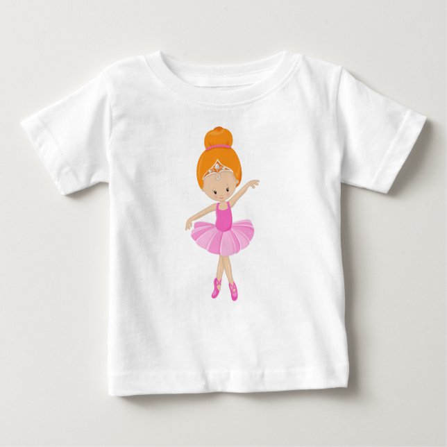 Ballerina, Ballettmädchen, Balletttänzerin, Orange Baby T-shirt (Vorderseite)