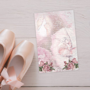 Ballerina Ballettschuhe Rosen Lined Briefpapier