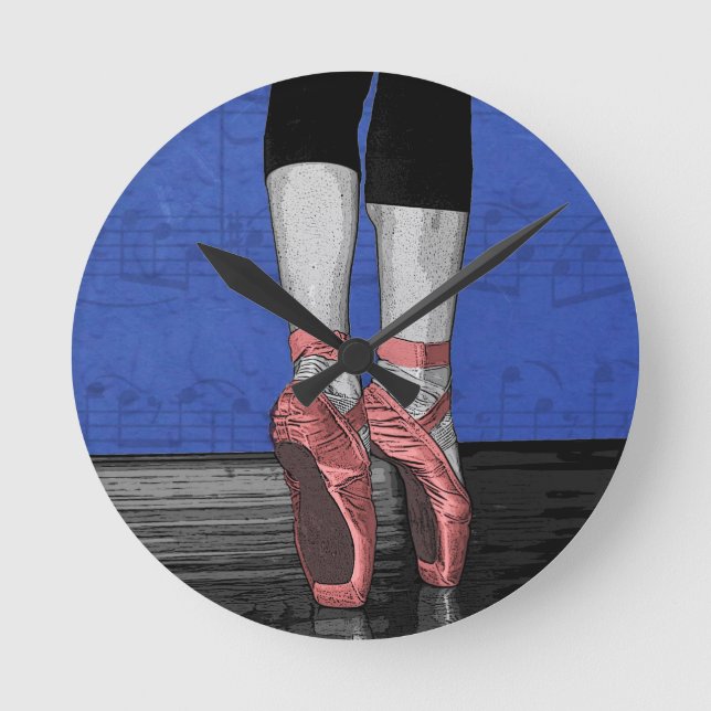 Ballerina Ballettschuhe Runde Wanduhr (Vorderseite)