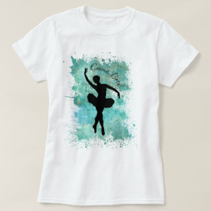 Ballerina Balletttänzer Silhouette in Blau T-Shirt