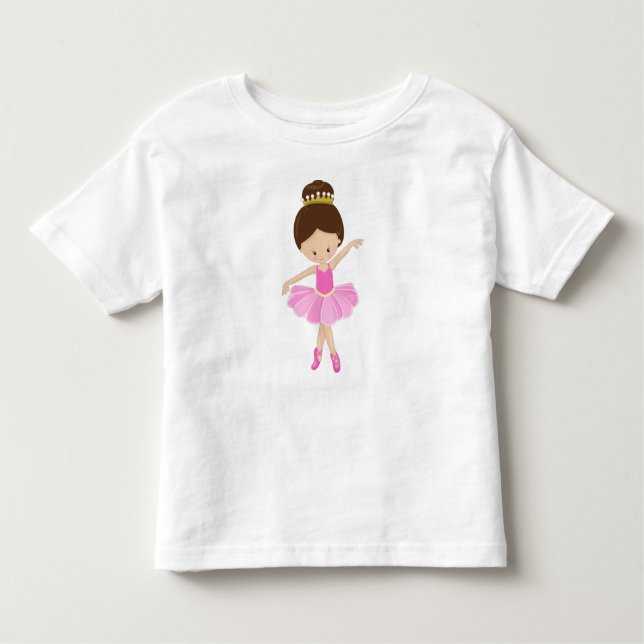 Ballerina, Balletttänzerin, Ballettmädchen, Braunh Kleinkind T-shirt (Vorderseite)