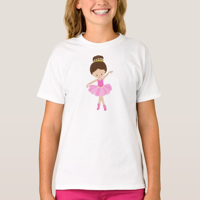 Ballerina, Balletttänzerin, Ballettmädchen, Braunh T-Shirt (Vorderseite)