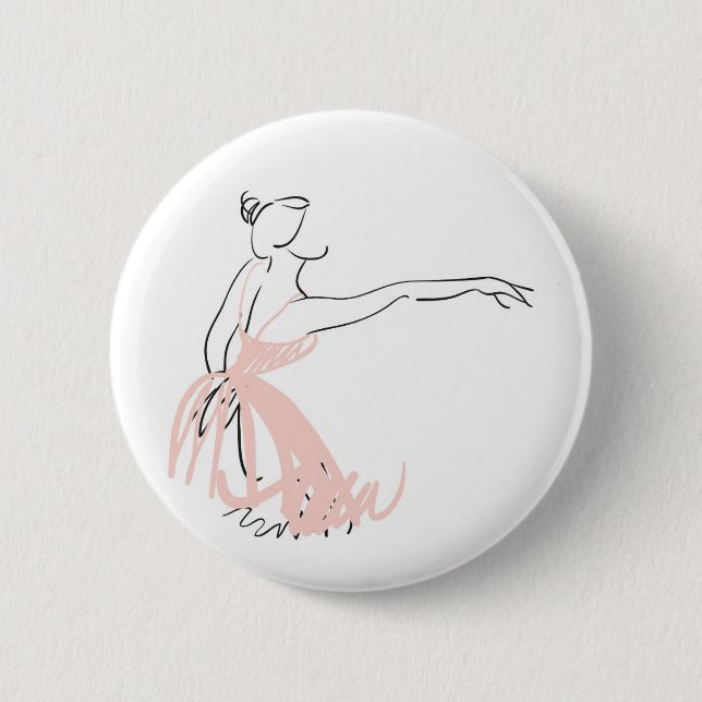 Ballerina Balletttänzerin Button (Vorderseite)