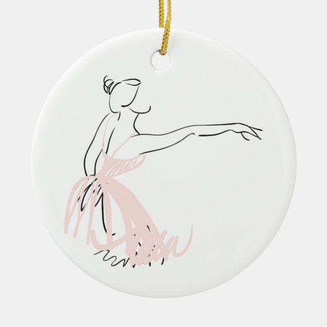 Ballerina Balletttänzerin Keramikornament (Vorne)