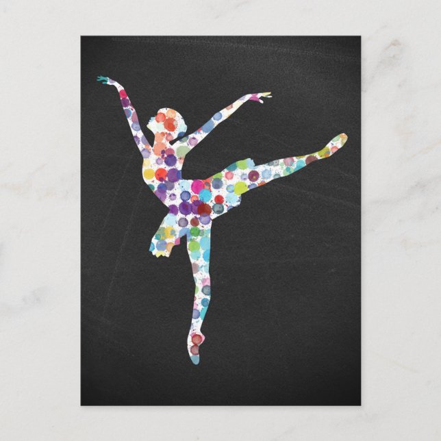 Ballerina/Balletttänzerin Postkarte (Vorderseite)