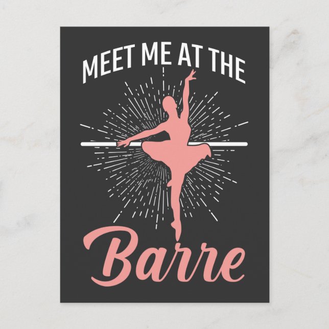 Ballerina Barre Ballet Dancer Pirouette Girl Postkarte (Vorderseite)