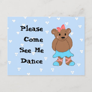 Ballerina Bear Dance Einladung