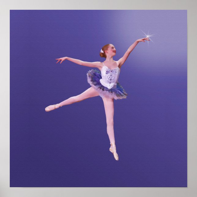 Ballerina Berühren der Sterne Poster (Vorne)