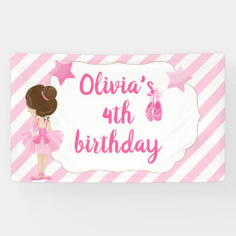 Ballerina Birthday Banner mit rosa Streifen