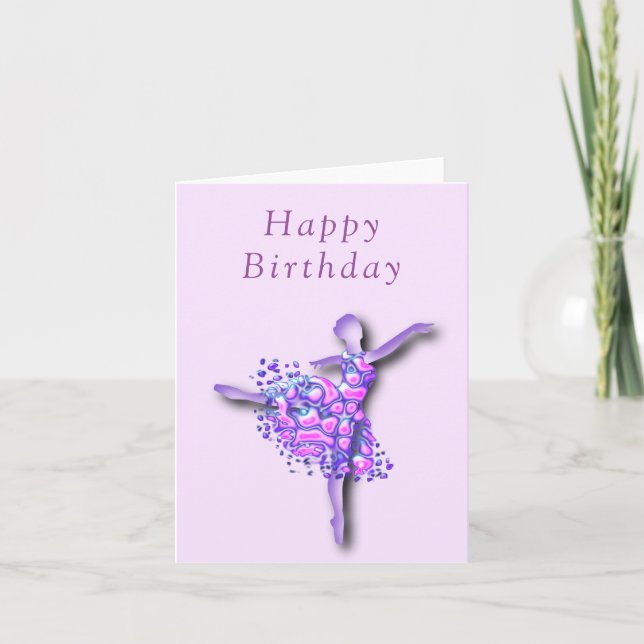 Ballerina Birthday Card Balletttänzerin Frau Karte (Vorderseite)