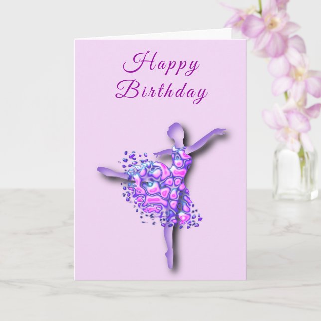Ballerina Birthday Card Lila Ballet Dancer Frau Karte (Orchidee)