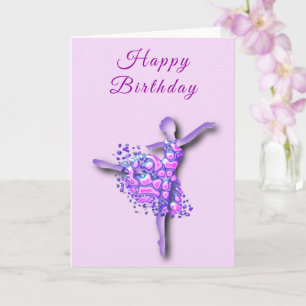 Ballerina Birthday Card Lila Ballet Dancer Frau Karte