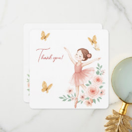 Ballerina Birthday Dankeschön Karte - Rosa Ballett