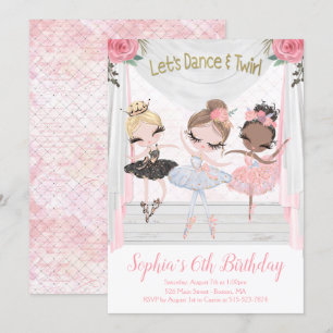 Ballerina Birthday Einladung