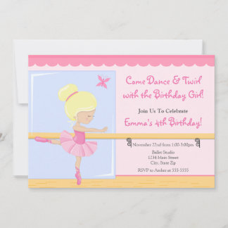 Ballerina Birthday Einladung Blonde 12x18 Card