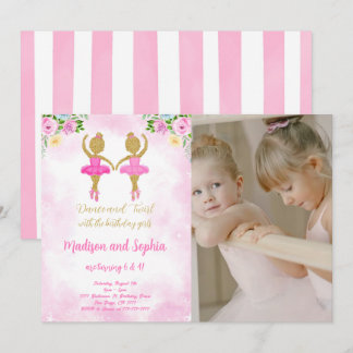 Ballerina Birthday Foto Einladung