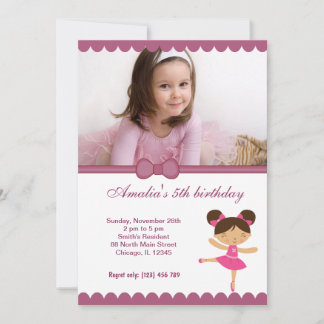 Ballerina Birthday Girl Einladung