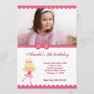 Ballerina Birthday Girl Einladung