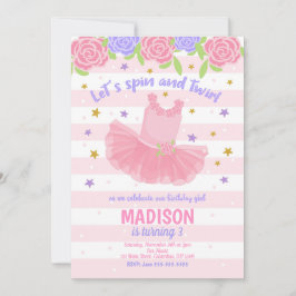 Ballerina Birthday Invitation / Tutu Invitation Einladung