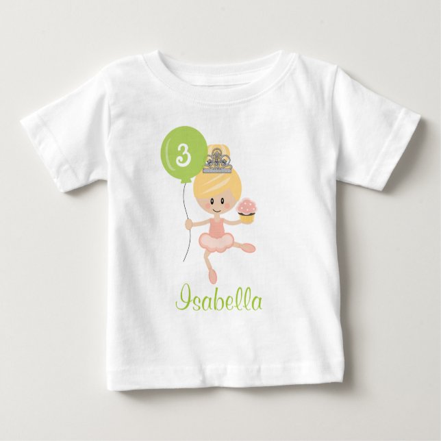 Ballerina Birthday Kleinkind T - Shirt Blonde (Vorderseite)