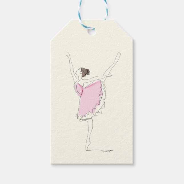 Ballerina Birthday Party Gefallen Geschenkanhänger (Vorderseite)