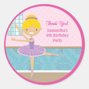 Ballerina Birthday Party Gefallen Stickers