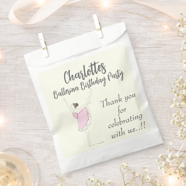 Ballerina Birthday Party Geschenktütchen (Ausgeschnitten)