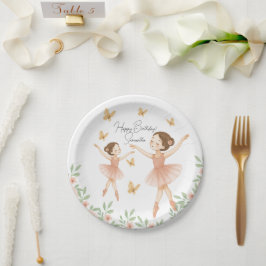 Ballerina Birthday Party Paper Plate - Rosa Party Pappteller