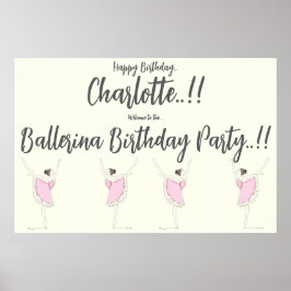 Ballerina Birthday Party Poster