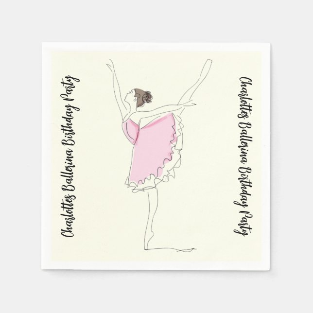 Ballerina Birthday Party Serviette (Vorderseite)