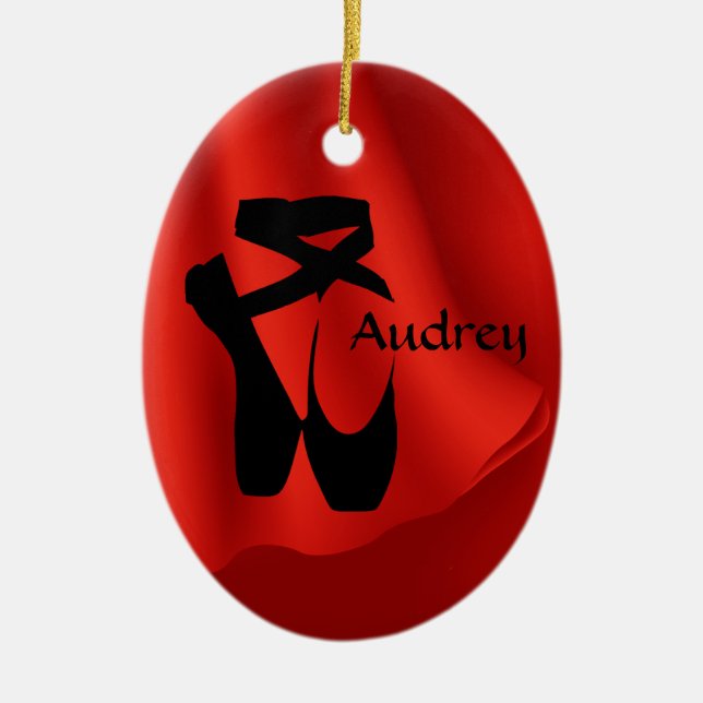 Ballerina Birthday Pointe Schuhe Weihnachten Keramik Ornament (Vorne)