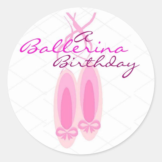 Ballerina Birthday Runder Aufkleber (Vorderseite)