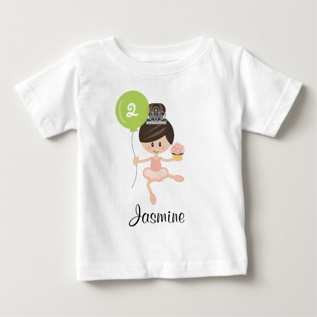 Ballerina Birthday Säugling Long Sleeve T-Shirt Af (Vorderseite)