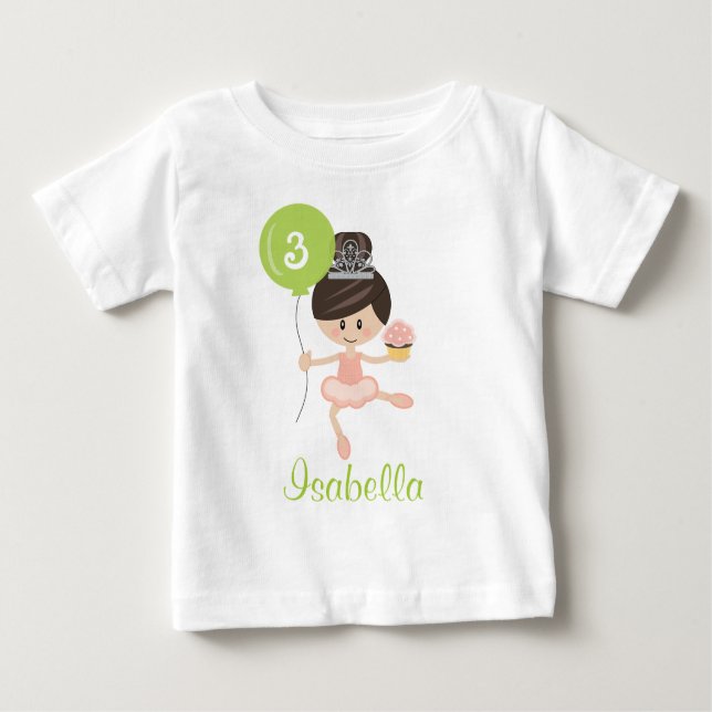 Ballerina Birthday T - Shirt Kleinkind (Vorderseite)