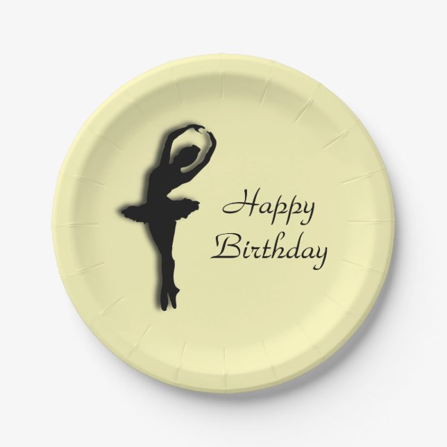 Ballerina Birthday Yellow Pappteller (Vorderseite)