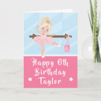 Ballerina Blonde Hair Girl Pink Happy Birthday Car