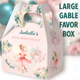 Ballerina Blonde Pink Floral Girl Geburtstag Gross Geschenkschachtel
