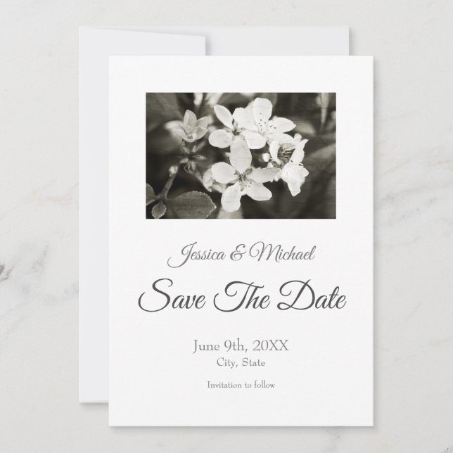 Ballerina Blossoms Vintag Save The Date (Vorderseite)
