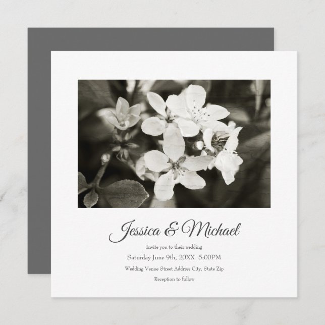 Ballerina blüht Vintage Einladung (Vorne/Hinten)