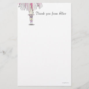 Ballerina-Briefpapier - Alice im Rosa und in Briefpapier