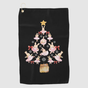 Ballerina Bunny Christmas Tree Golfhandtuch